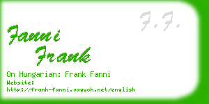 fanni frank business card